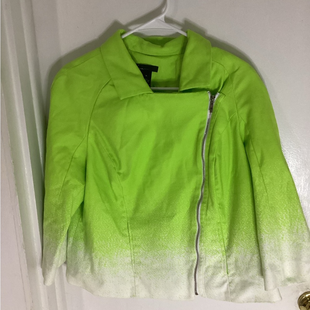 Lane Bryant Moto Jacket Asymmetrical Full Zip Dbl Breasted Size 16